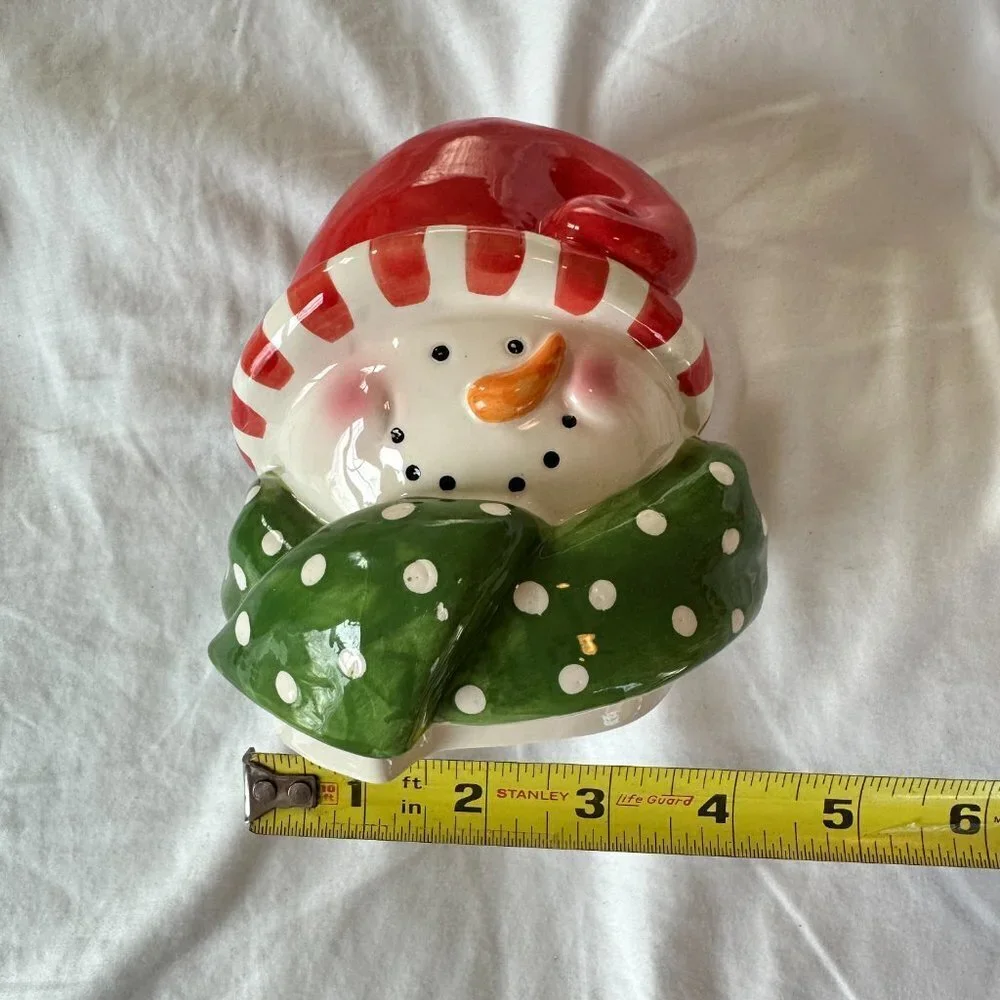 Decorative Snowman Head Figurine
